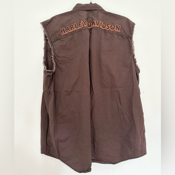 Harley Davidson Raw Edge Sleeveless Blowout Shirt Biker Grunge Size XL - Picture 1 of 3